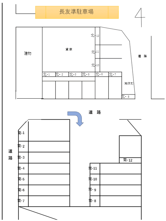 長友準駐車場の駐車配置図