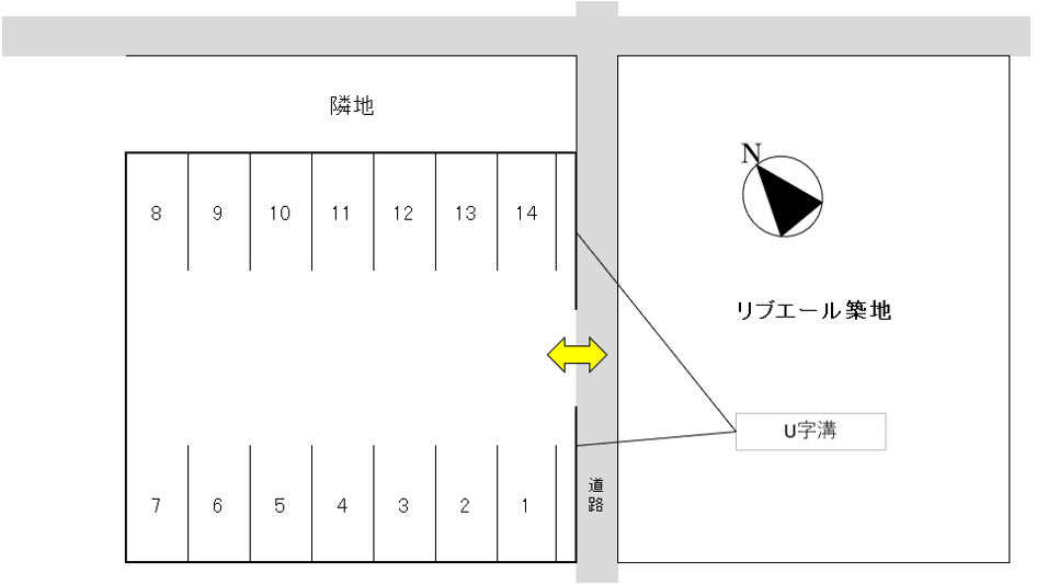 刈谷市築地町酒井様駐車場の駐車配置図
