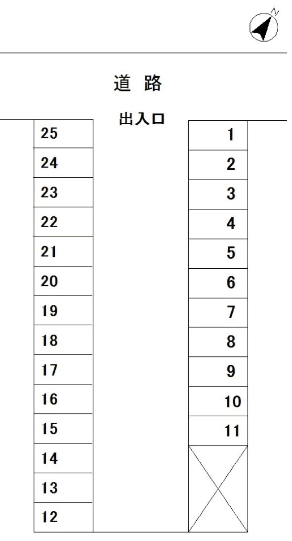 長持駐車場の駐車配置図