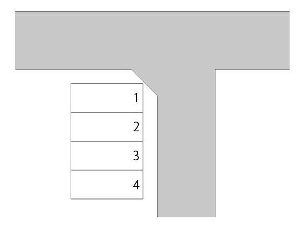 池田旭町シャッター付き駐車場の駐車配置図