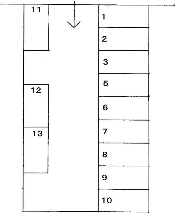 ガレージ陽の駐車配置図