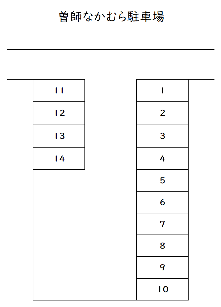 曽師なかむら駐車場の駐車配置図