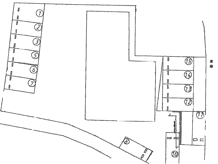 長興寺5丁目月極駐車場の駐車配置図