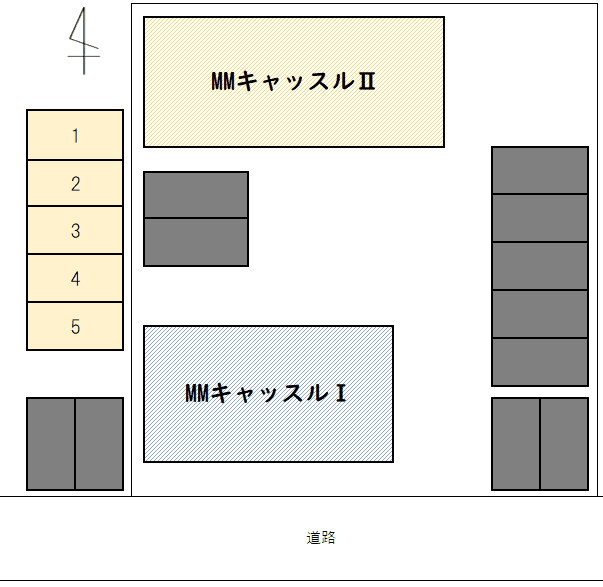 MMキャッスル敷地外駐車場の駐車配置図