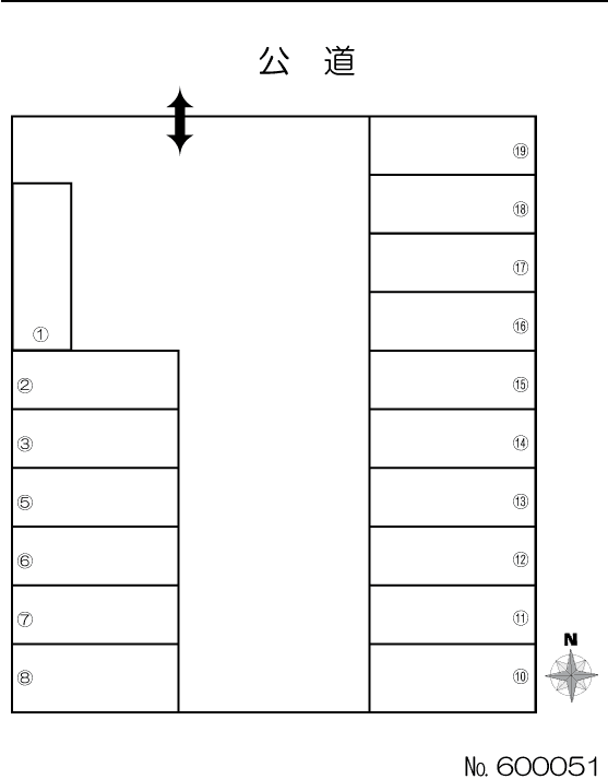 北山町(大澤)駐車場の駐車配置図