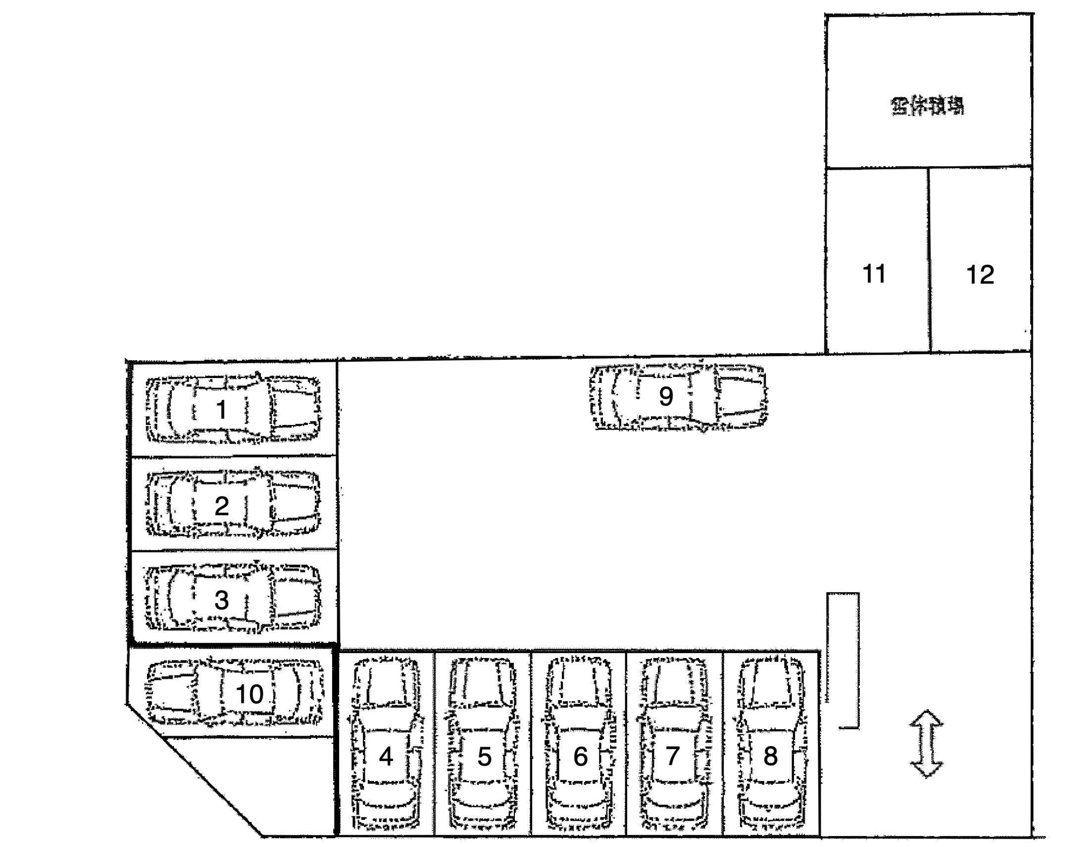 北18東8駐車場Aの駐車配置図