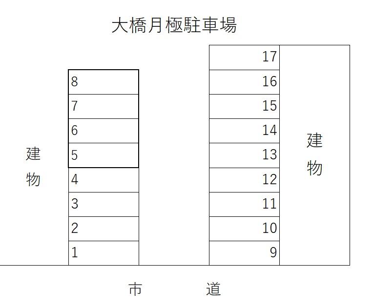 大橋月極駐車場の駐車配置図