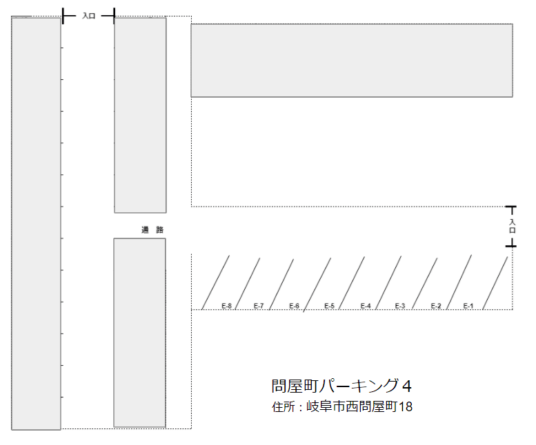 問屋町パーキング4の駐車配置図
