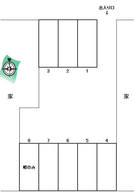 福富東駐車場の駐車配置図