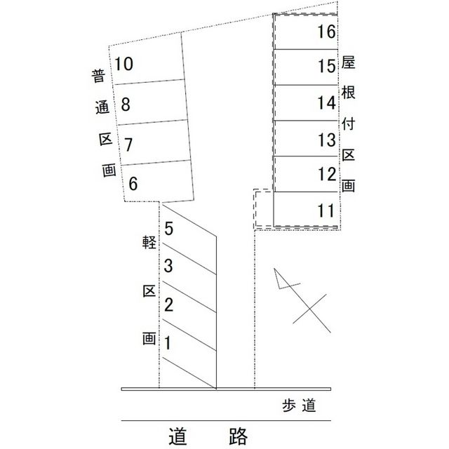 石引1丁目I駐車場の駐車配置図