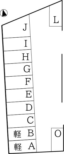 川﨑モータープール(東茱萸木)の駐車配置図