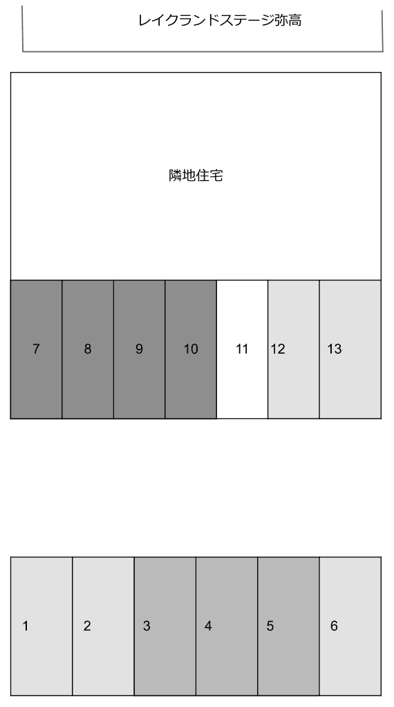 レイクランドステージ弥高の駐車配置図
