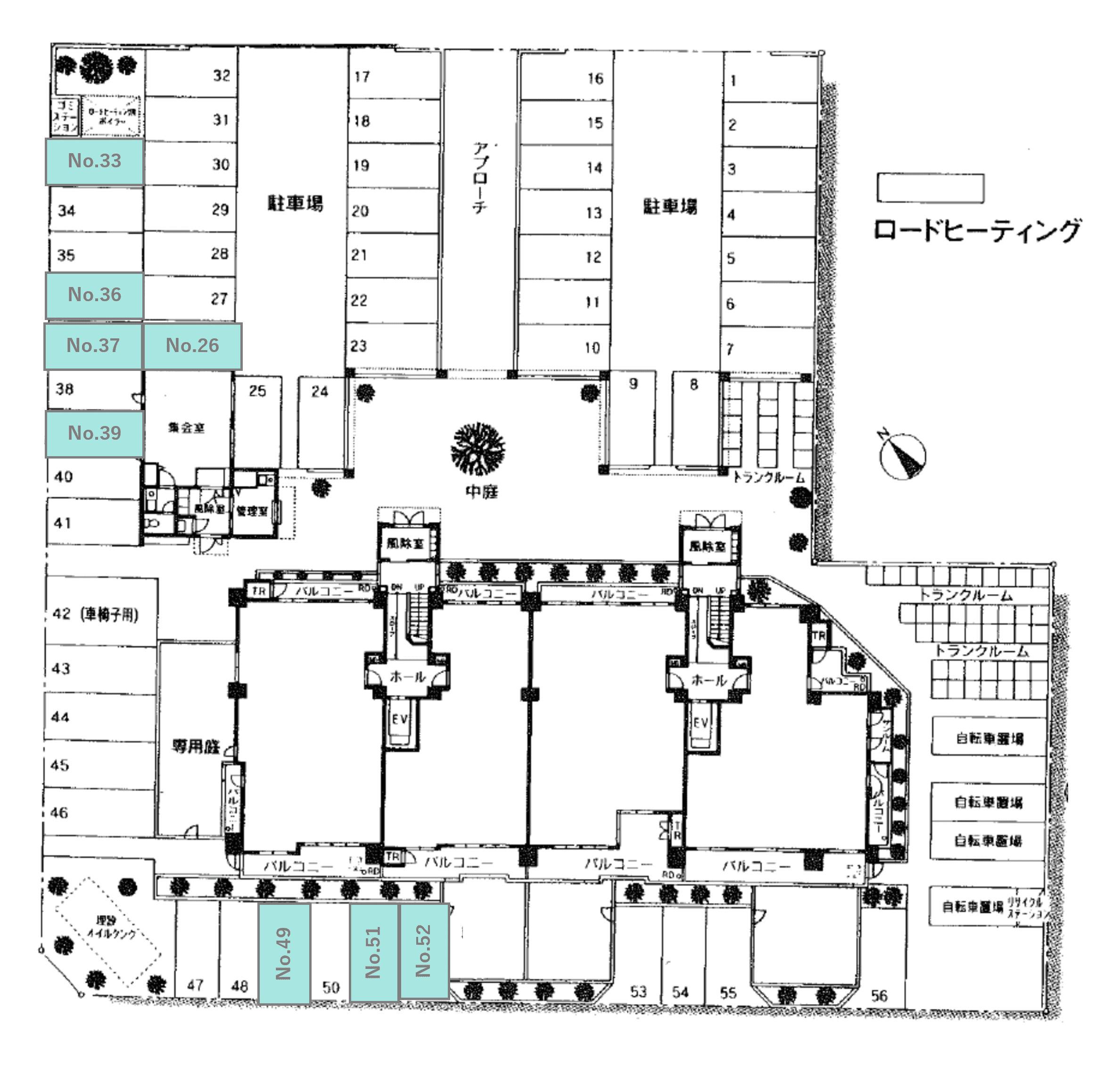 豊平8条11丁目駐車場の駐車配置図
