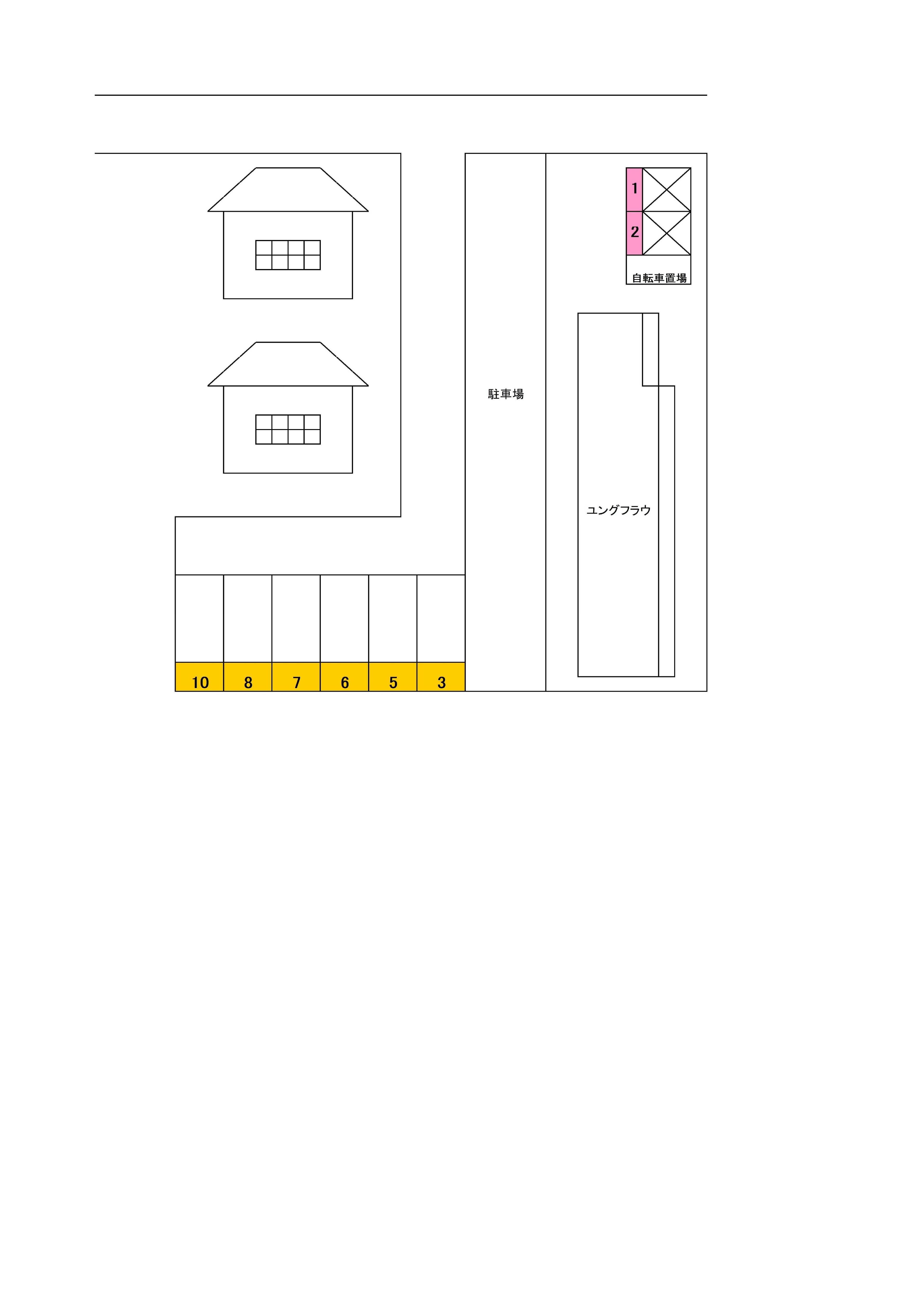 ユング フラウ第2駐車場の駐車配置図