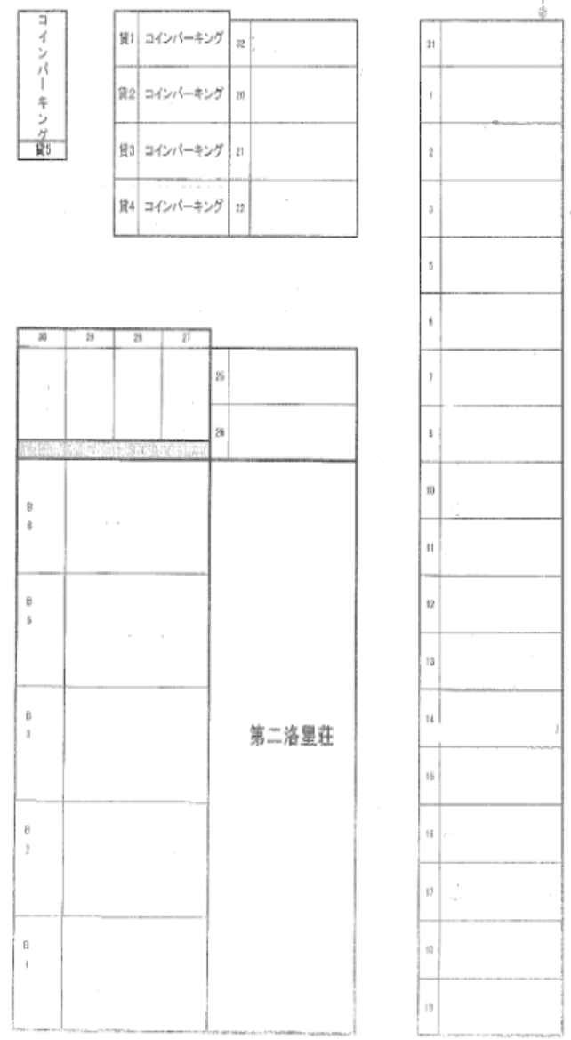 桃山エステートガレージの駐車配置図