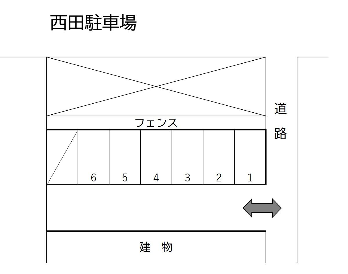 西田駐車場の駐車配置図
