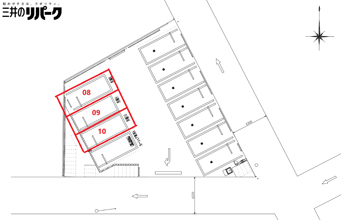 洗足1丁目第4の駐車配置図