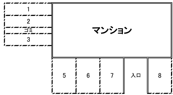 ロイヤルNiLe北田辺の駐車配置図