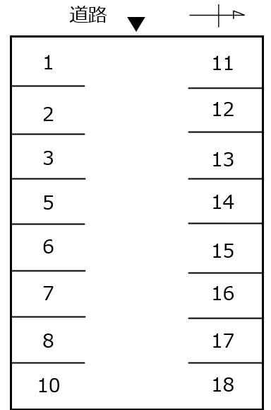 012荒子1丁目の駐車配置図