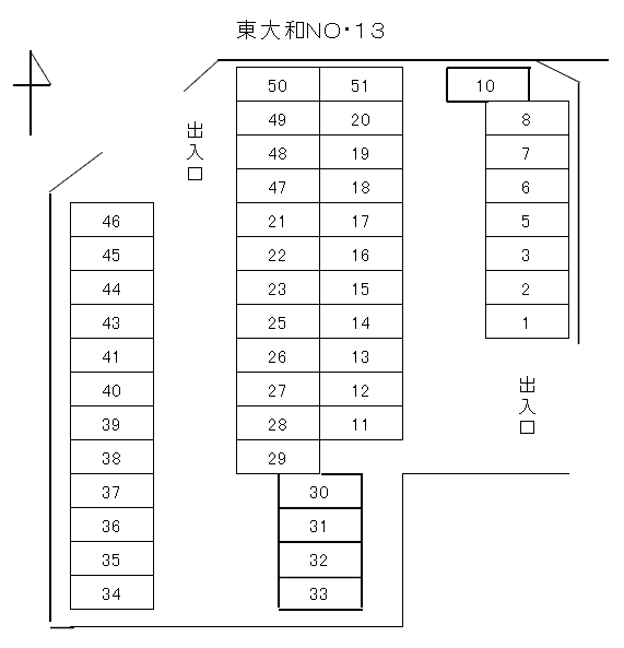 JA東大和-13の駐車配置図
