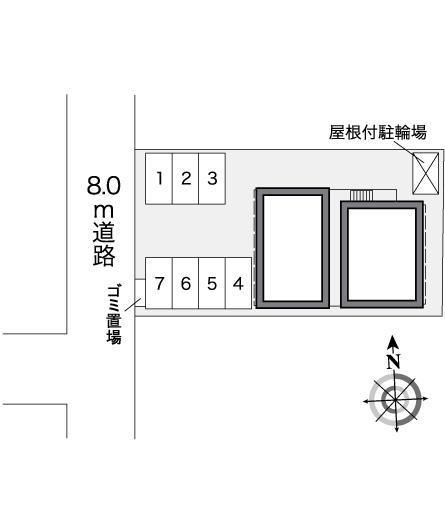 里塚ベストフラット(25506)の駐車配置図