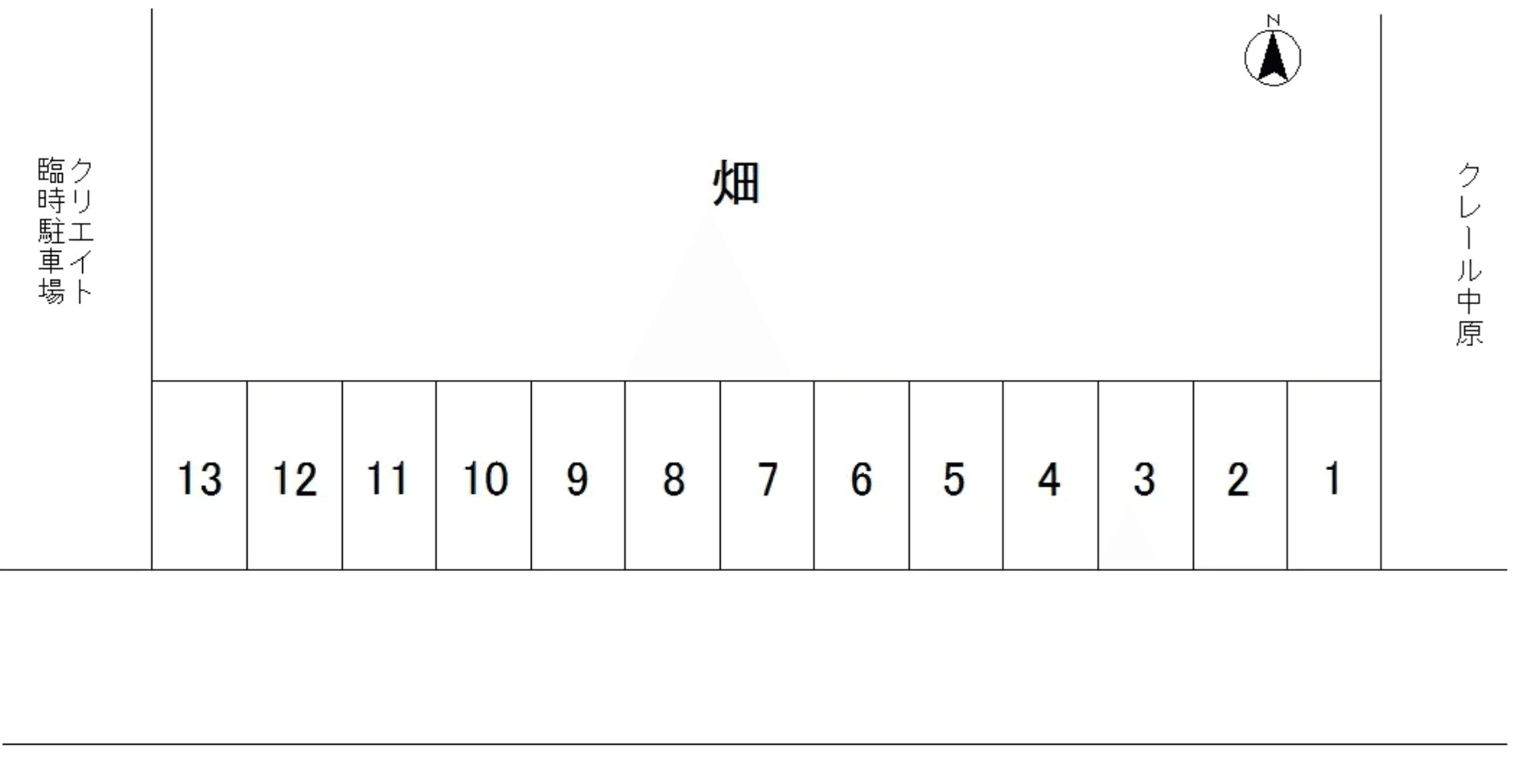 高橋第2駐車場の駐車配置図