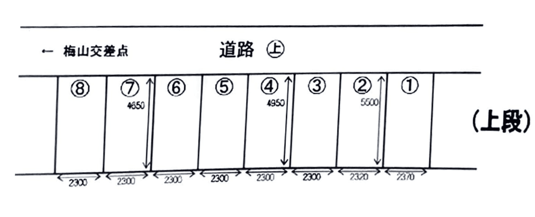 二葉パーキング 上段の駐車配置図