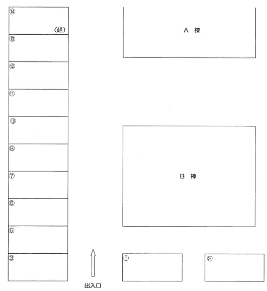 クレストA・B駐車場の駐車配置図