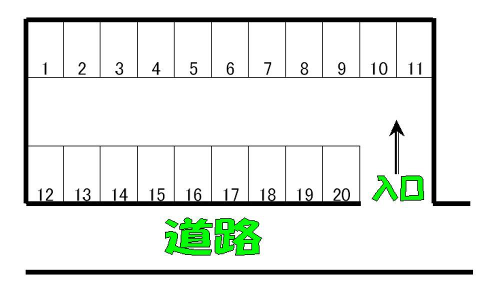 今井駐車場第1の駐車配置図