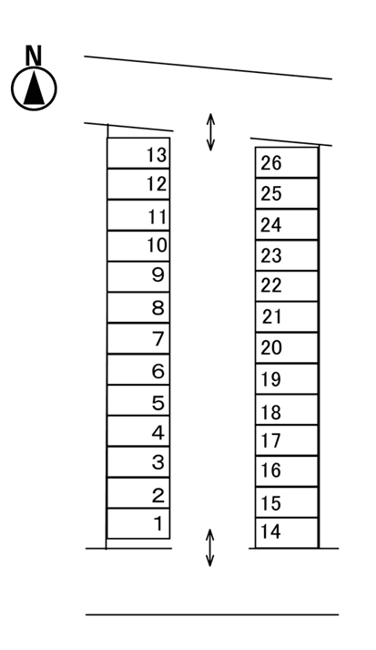 アワパーキング学園の森2丁目の駐車配置図