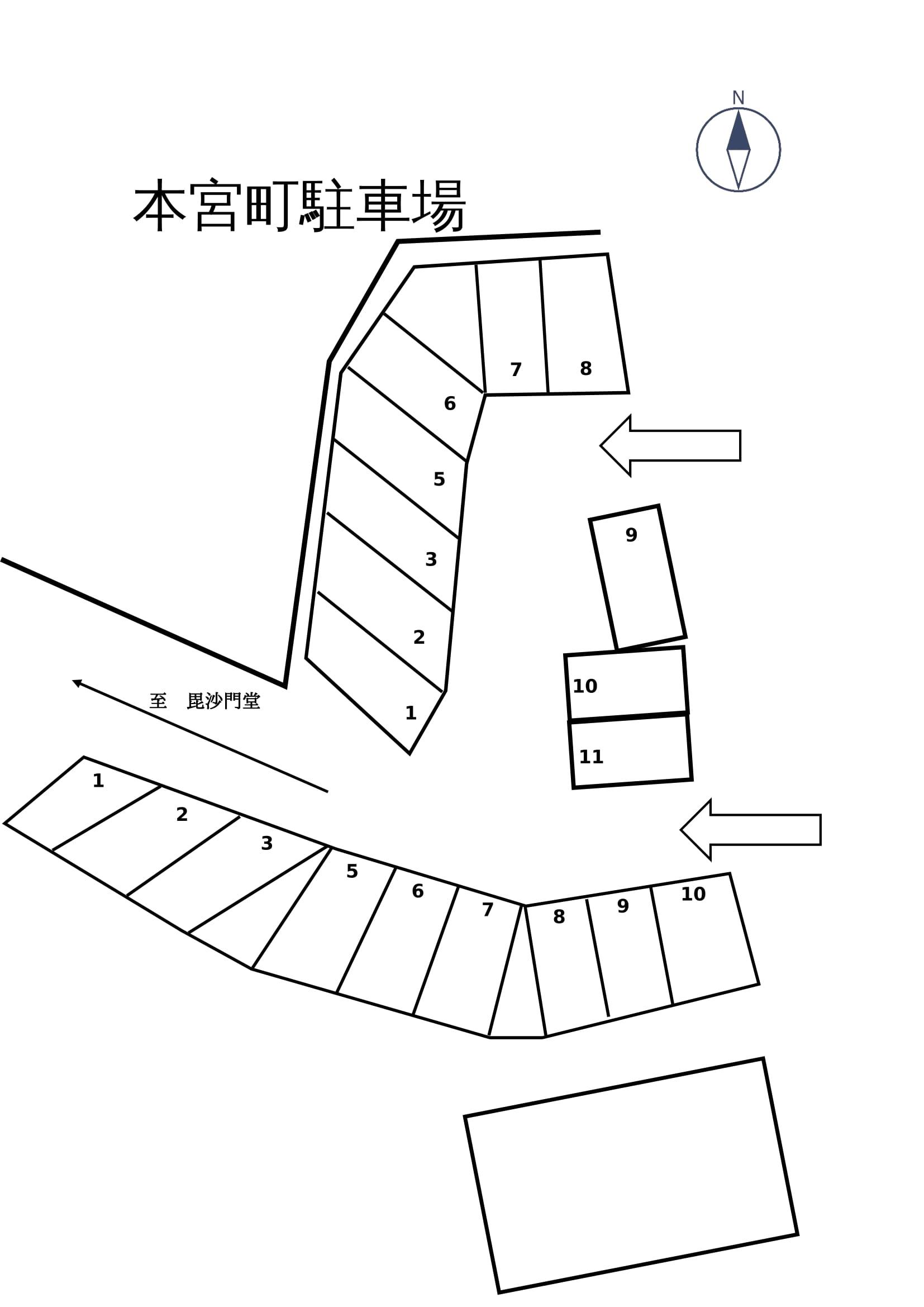 本宮町駐車場の駐車配置図