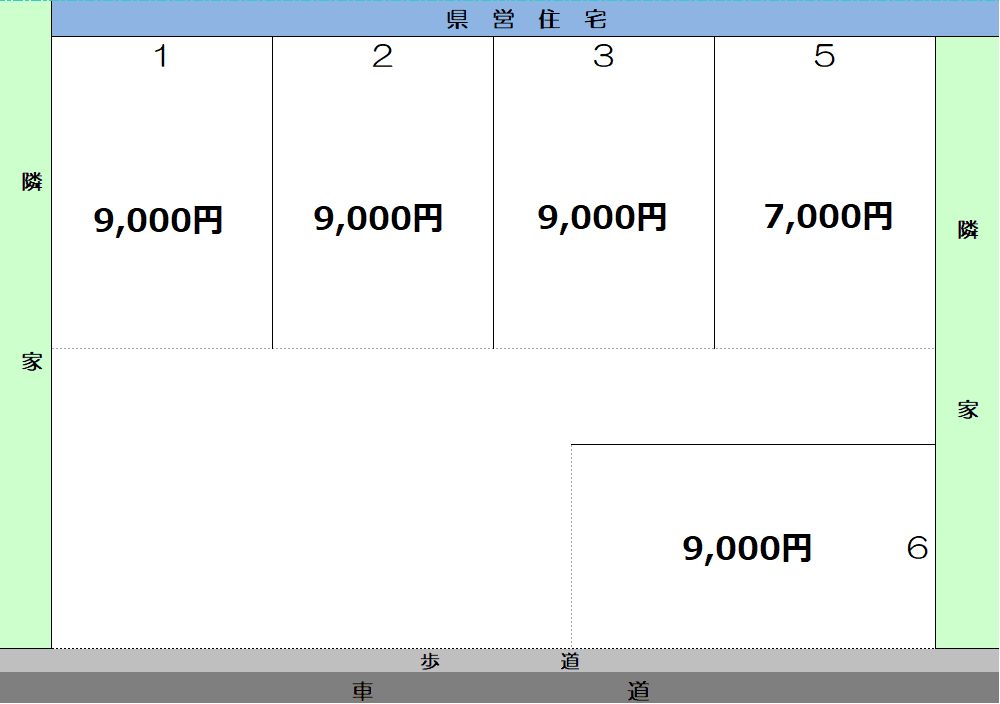 石村月極駐車場の駐車配置図
