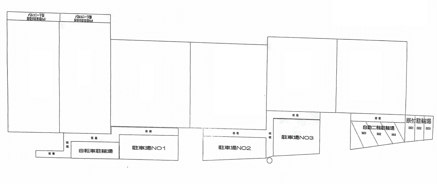 MK平和台ハイツ駐車場の駐車配置図