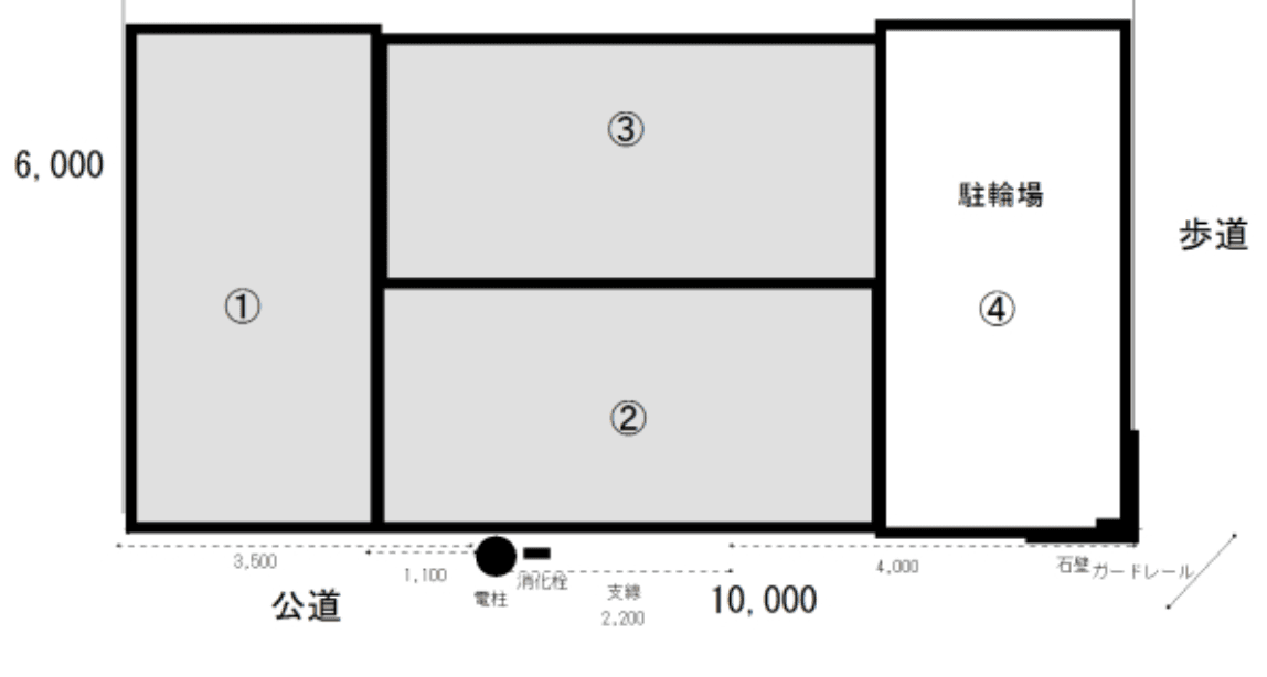 新蒲田2丁目杉谷駐車場の駐車配置図