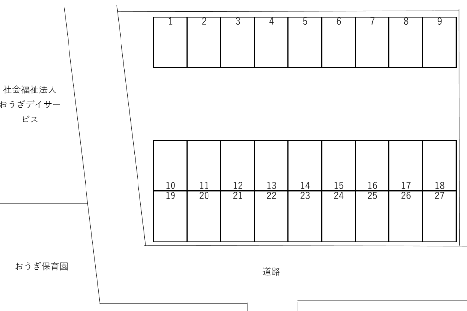 扇台4丁目田代月極駐車場の駐車配置図