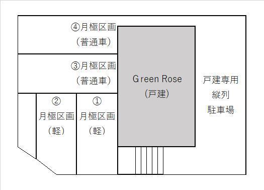 GreenRose月極駐車場の駐車配置図