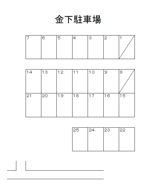 金下駐車場の駐車配置図