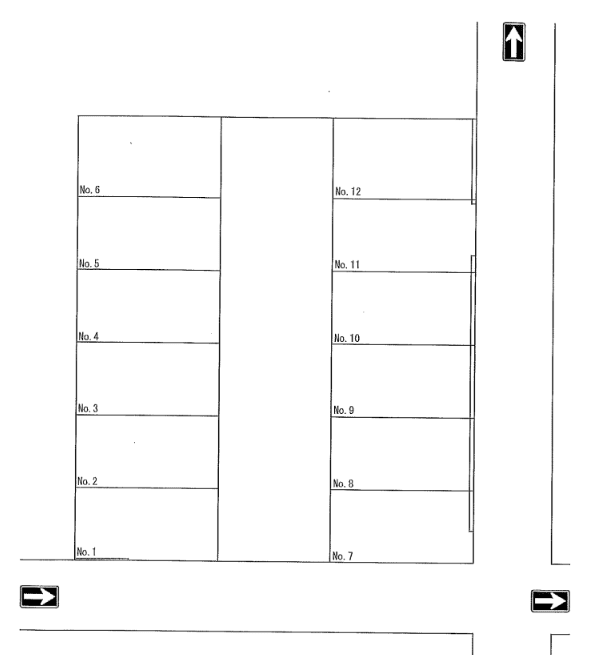 咲田パーキングの駐車配置図