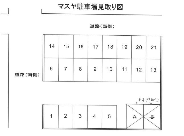 マスヤ駐車場の駐車配置図