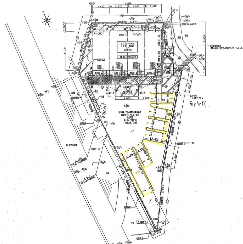 メゾネット大縄場の駐車配置図