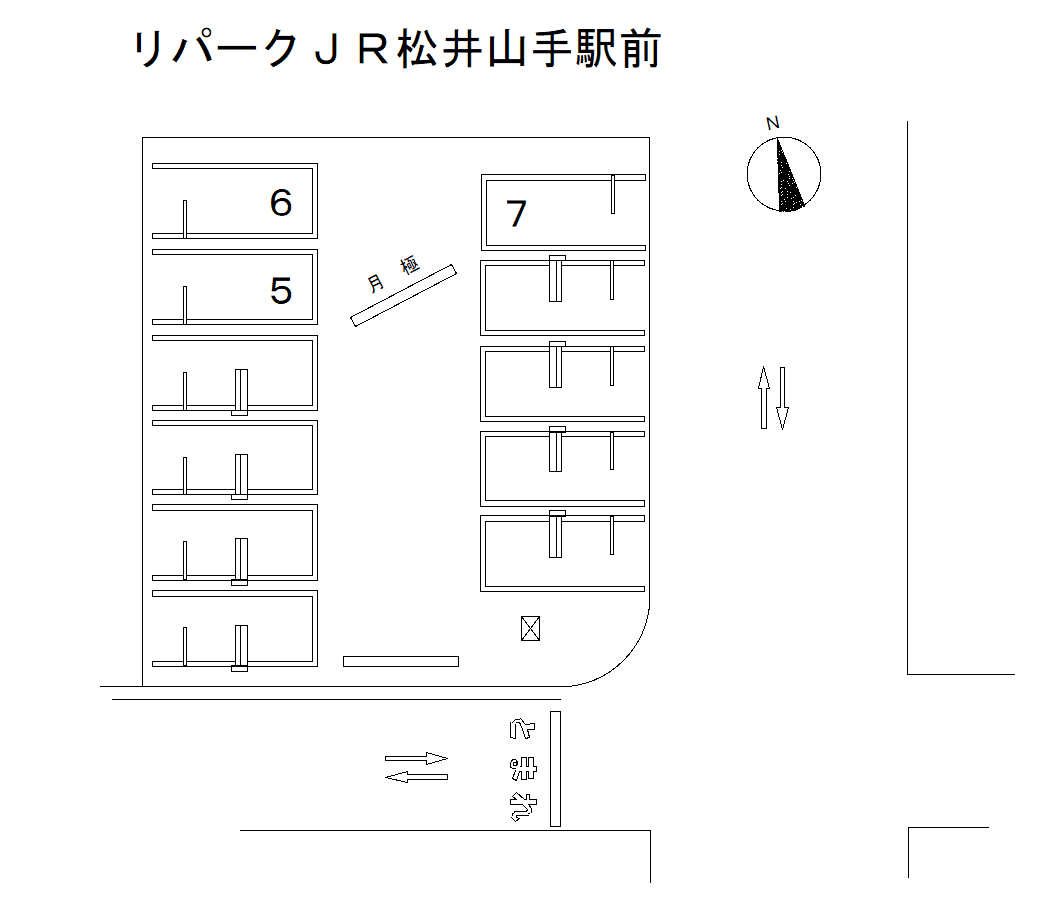 JR松井山手駅前の駐車配置図