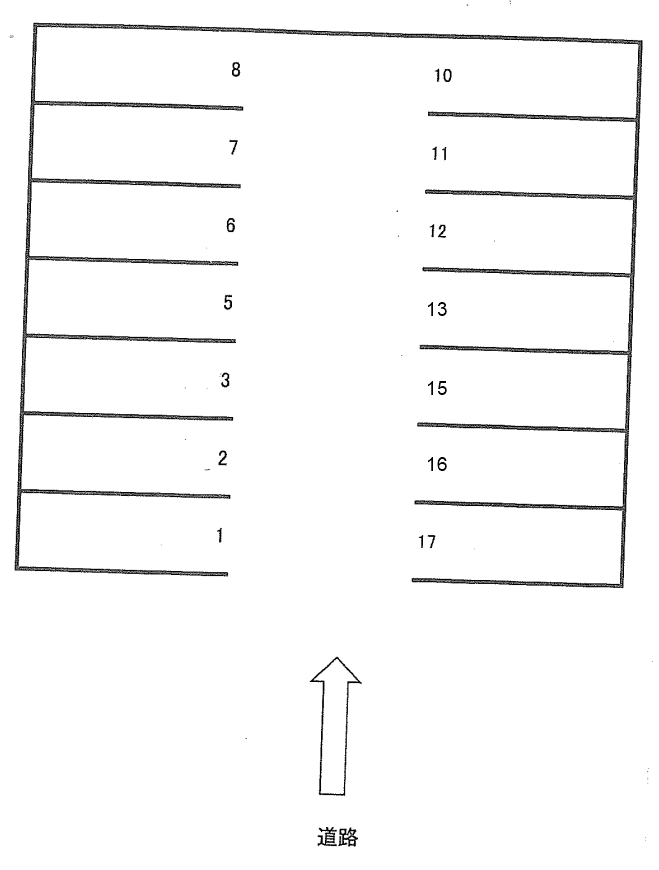 治田ガレージの駐車配置図