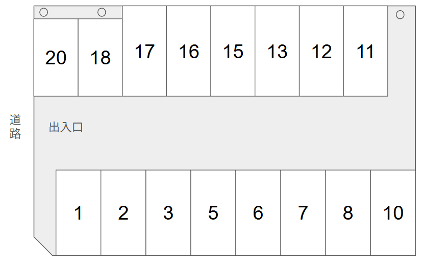 中島様駐車場の駐車配置図