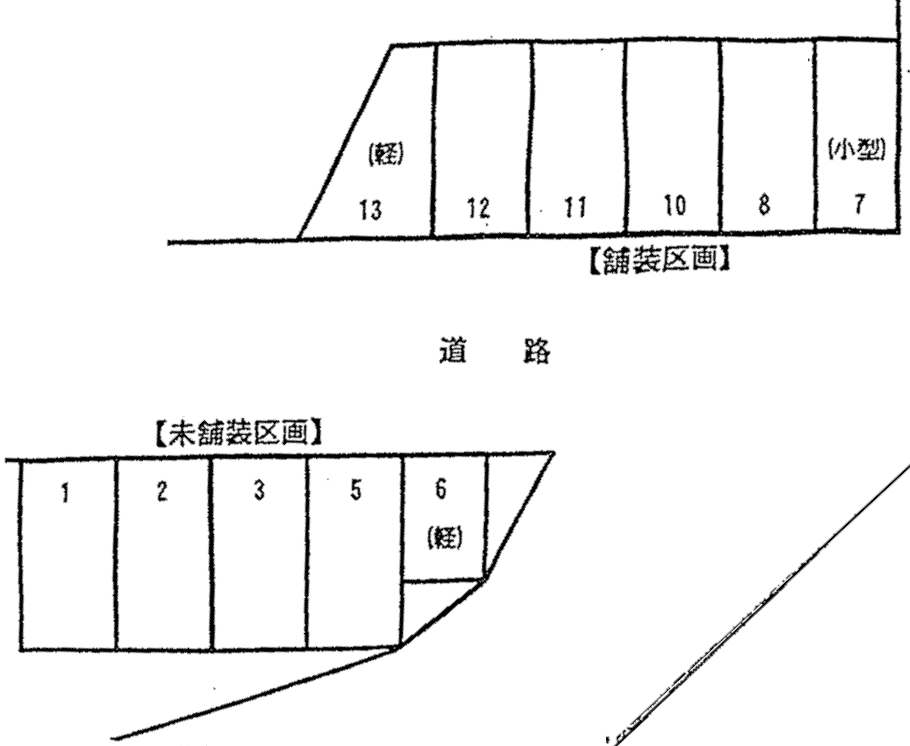 栗田パーキングⅡの駐車配置図