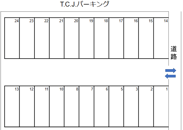 TCJパーキングの駐車配置図