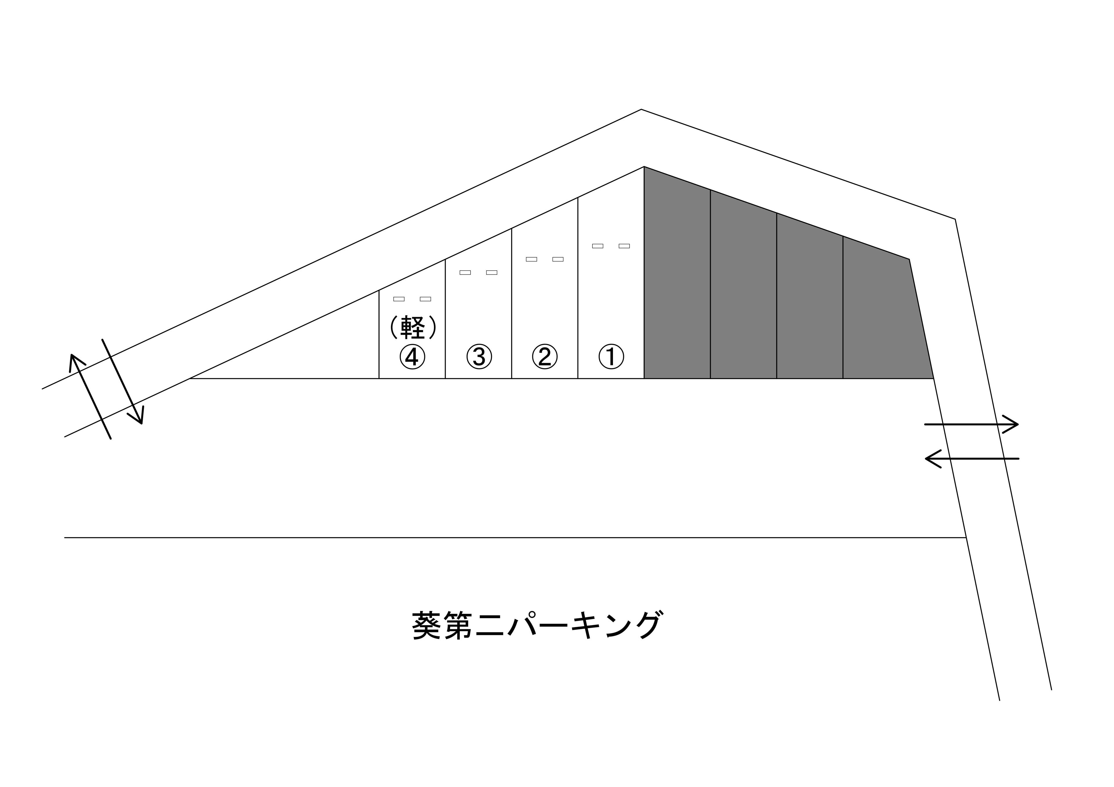 葵第二パーキングの駐車配置図