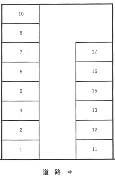 新富町駐車場の駐車配置図