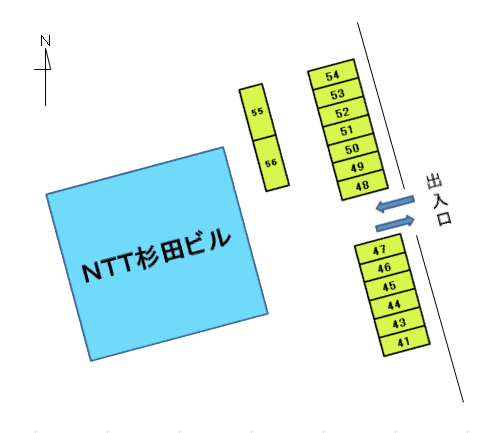 杉田駐車場の駐車配置図