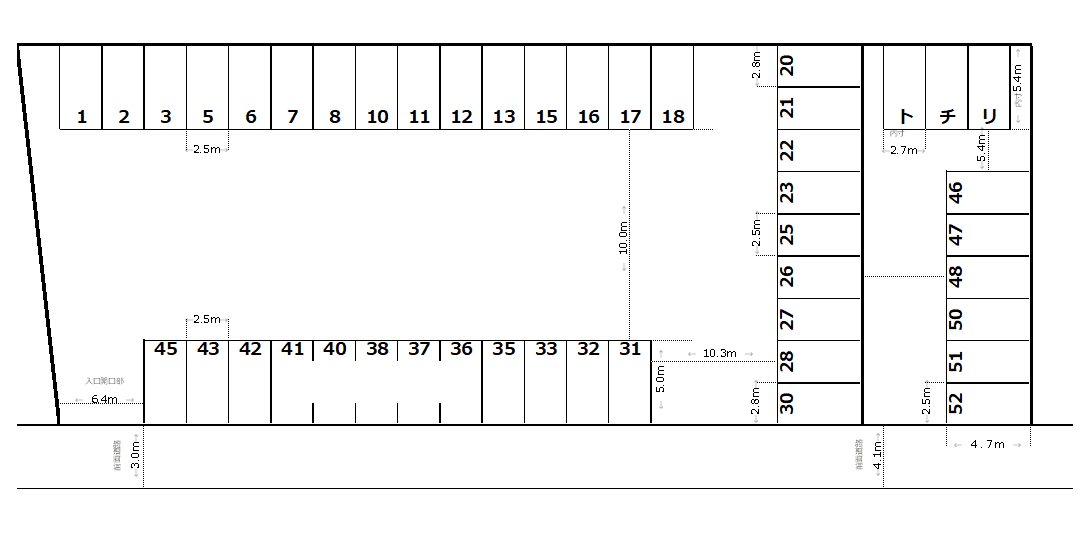 ナカノモータープールの駐車配置図