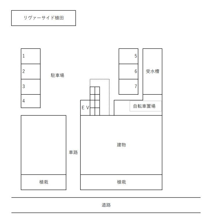 リヴァーサイド植田の駐車配置図